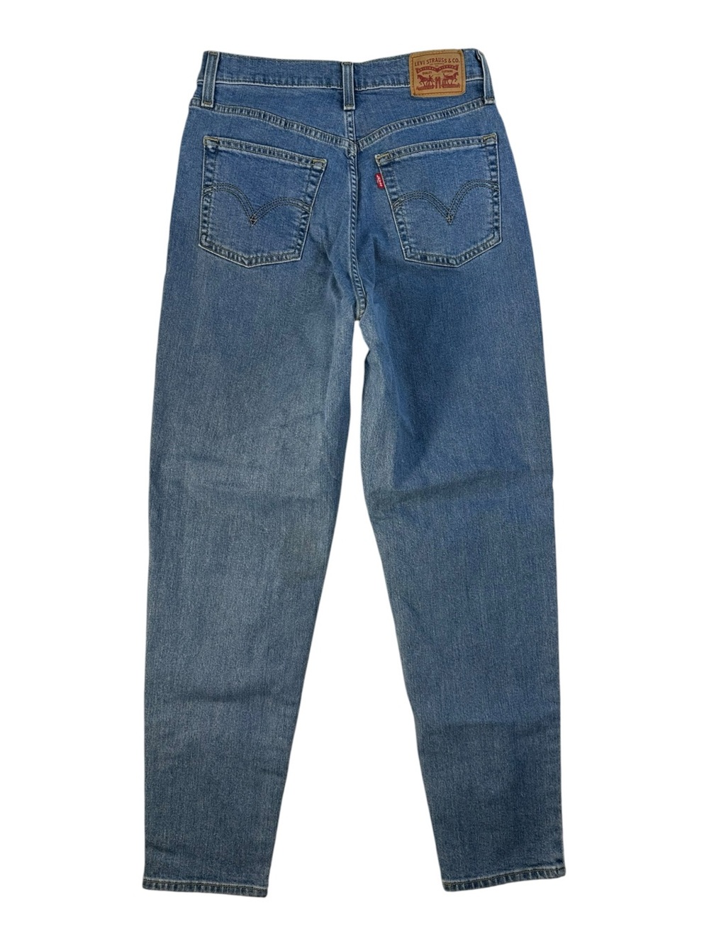Levi's High Waisted Taper Jeans Medium Wash Mom Jean Stretch Denim Size 28 - Picture 2 of 9
